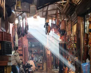Marrakech leather souk — Morocco on a budget