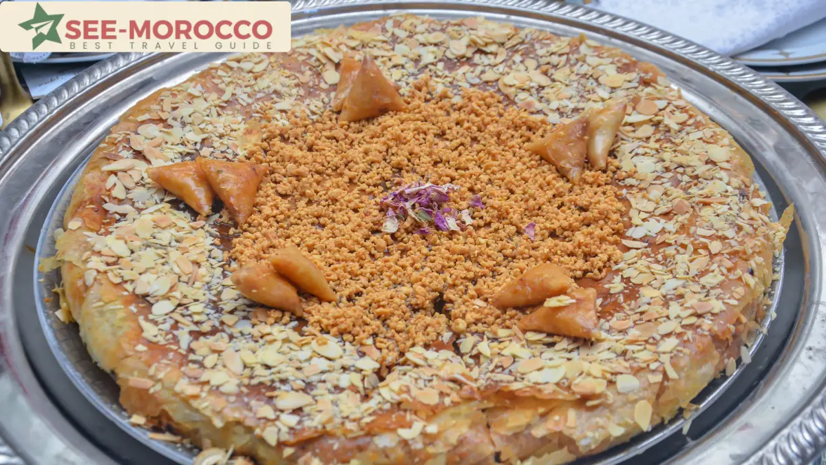 Traditional Moroccan pastilla, a sweet and savory pie from Fez
