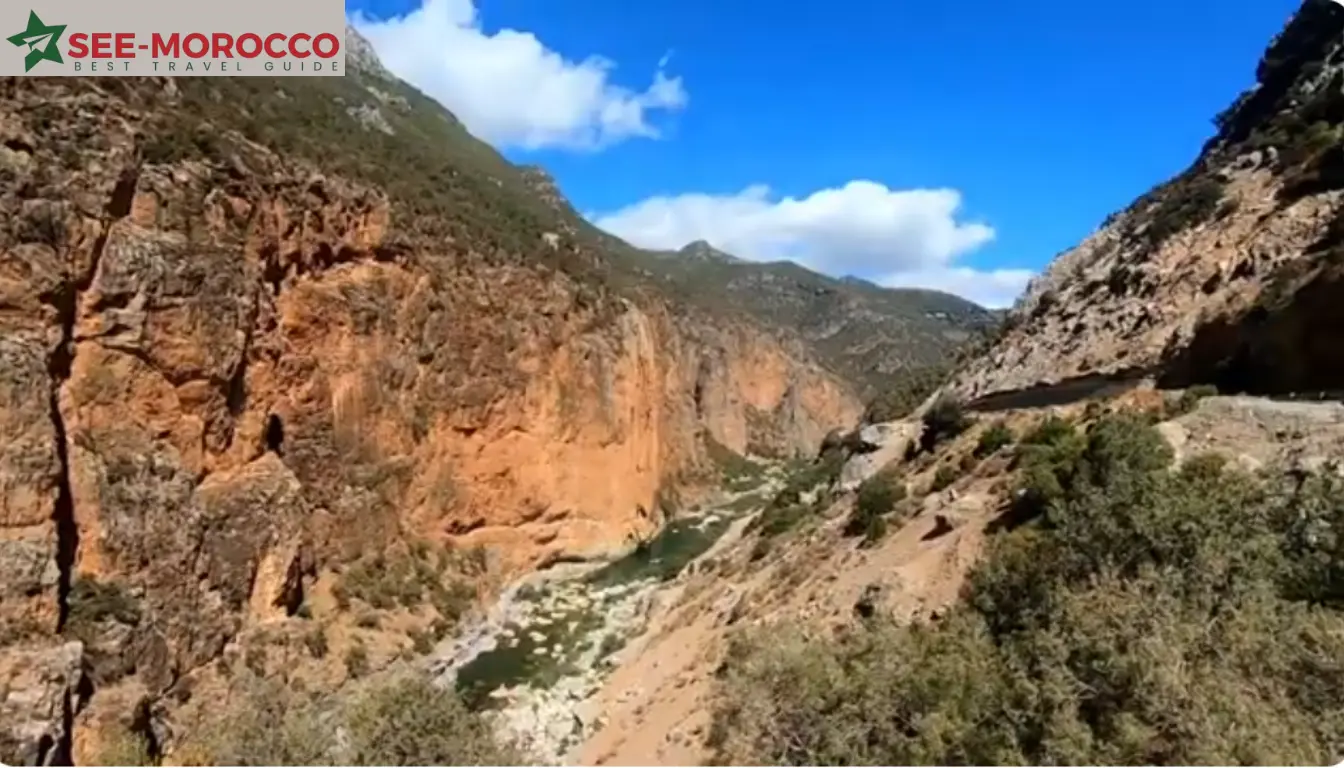 Akchour waterfalls canyon hike near Chefchaouen Rif Mountains Morocco