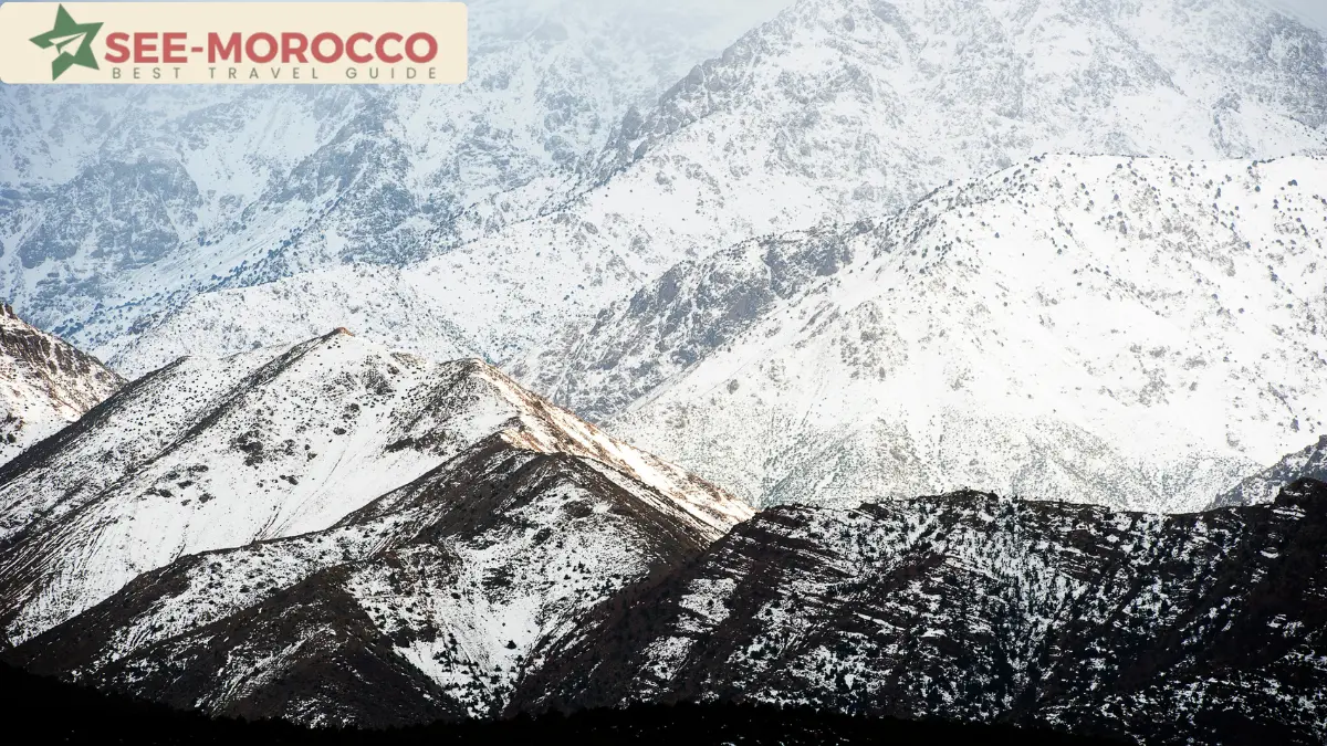 Atlas Mountains Morocco — snow-covered High Atlas peaks in winter