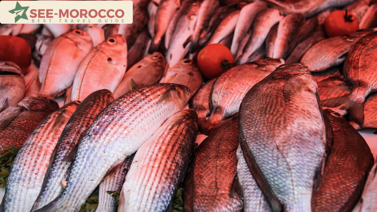 fresh fish at Essaouira fish market Morocco