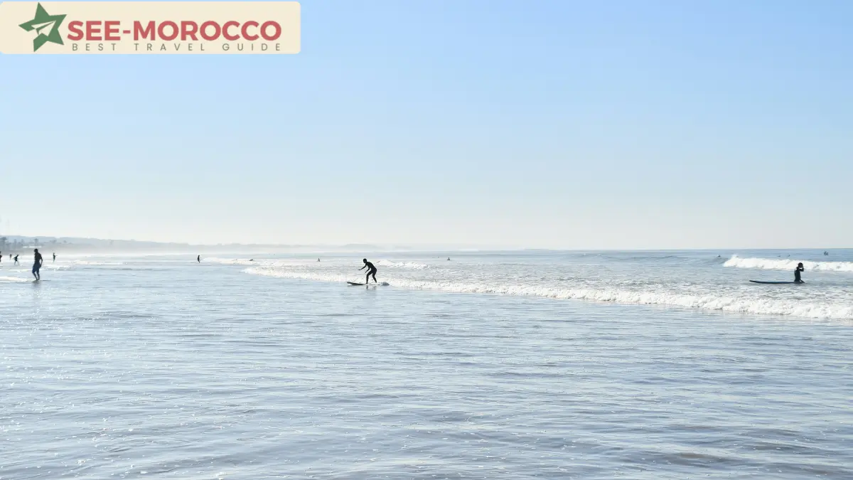 surfers in the Atlantic ocean Agadir Morocco beach