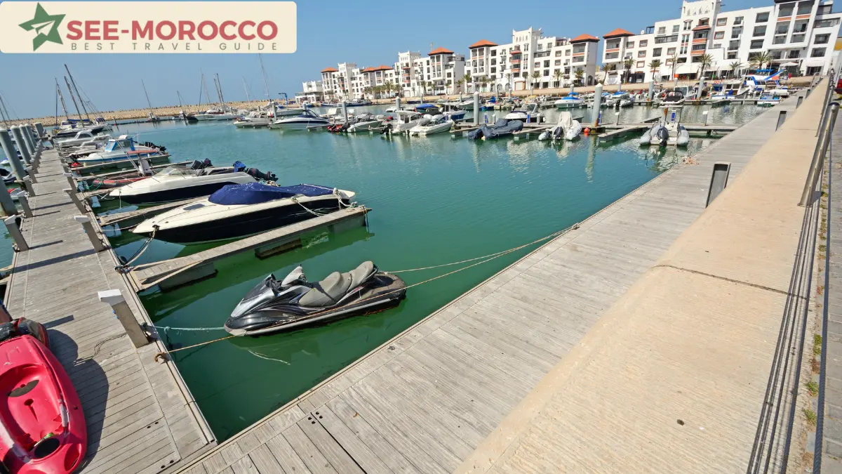 Agadir marina boats and yachts waterfront Morocco
