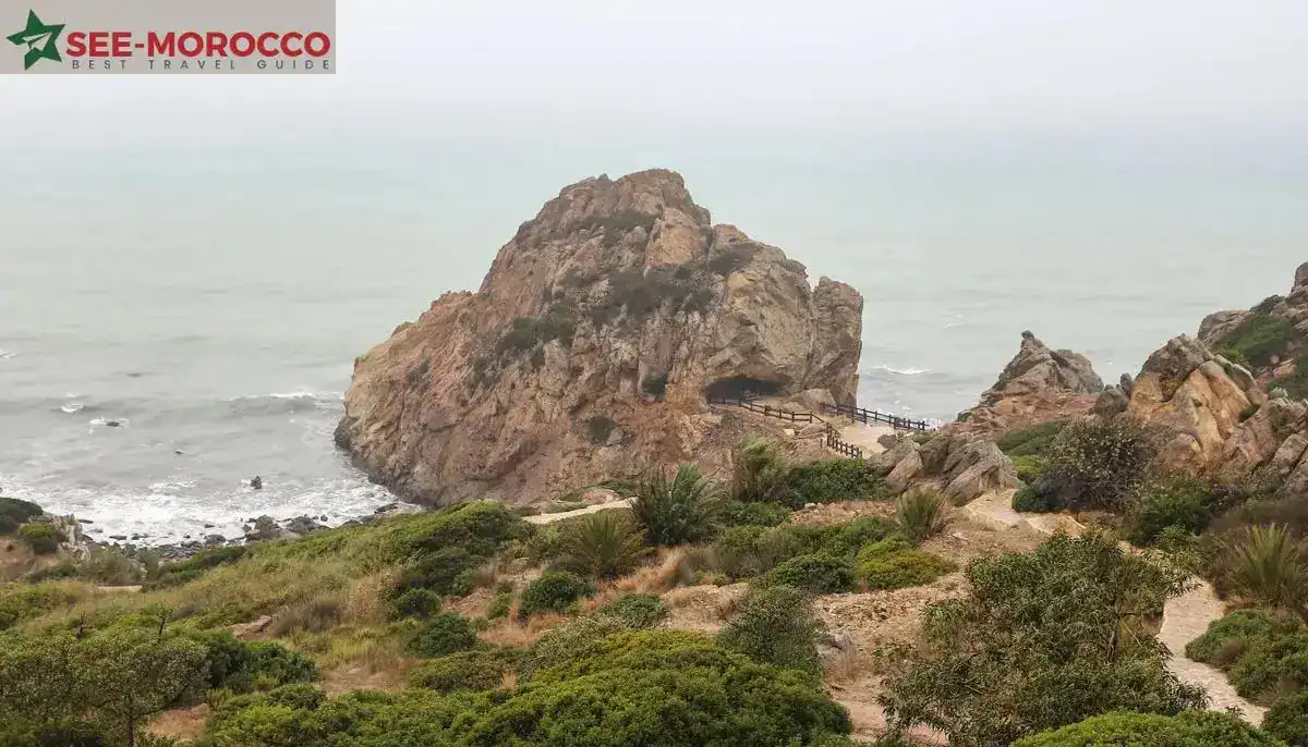 Ancient caves Hercules Cave Cap Spartel exterior rock formation Atlantic coast