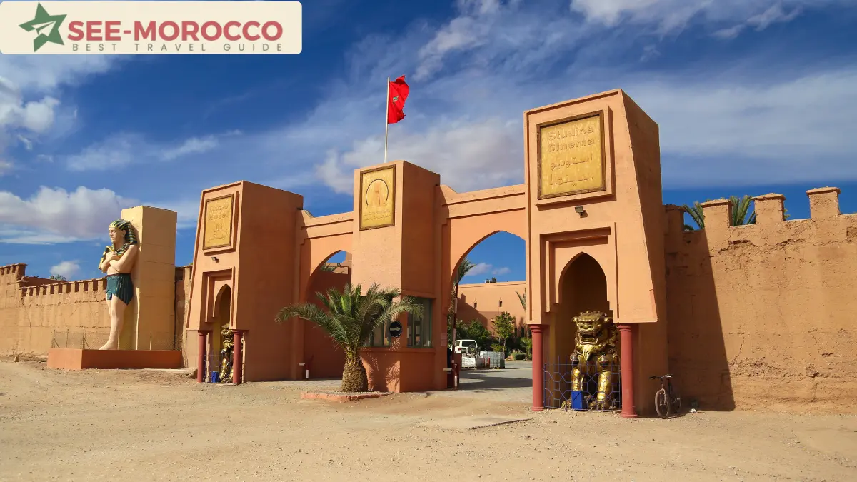 Atlas Film Studios entrance in Ouarzazate Morocco the largest film production facility in Africa