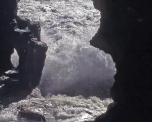Hercules Cave Tangier — Africa-shaped opening with Atlantic waves crashing through