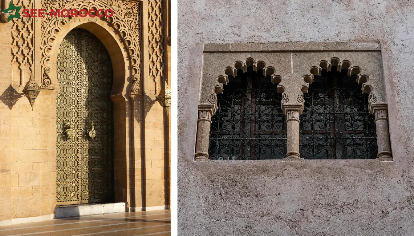 Arched doorways and windows in Moroccan architecture