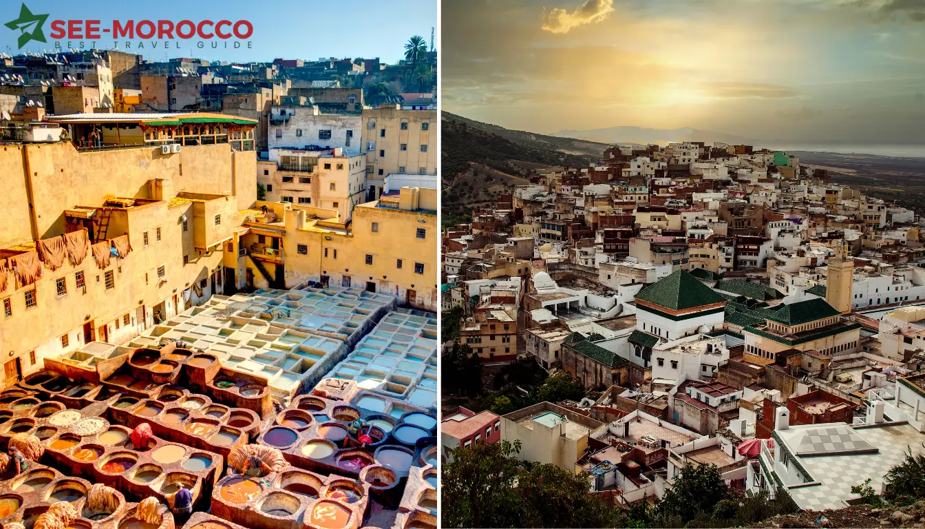 Fes tannery and Moulay Idriss town Morocco imperial cities