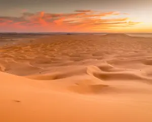 Merzouga Erg Chebbi Sahara dunes Morocco sunset