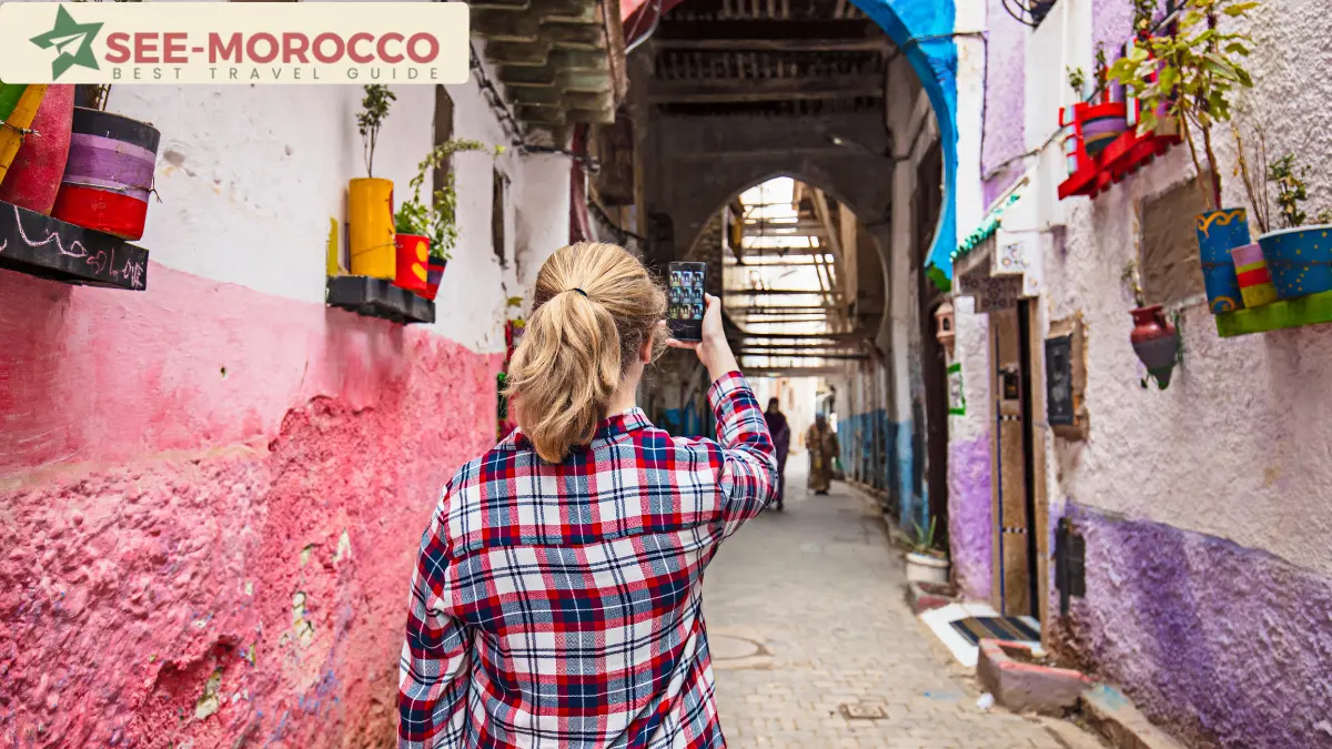 first-time visitor exploring colorful Morocco medina alley