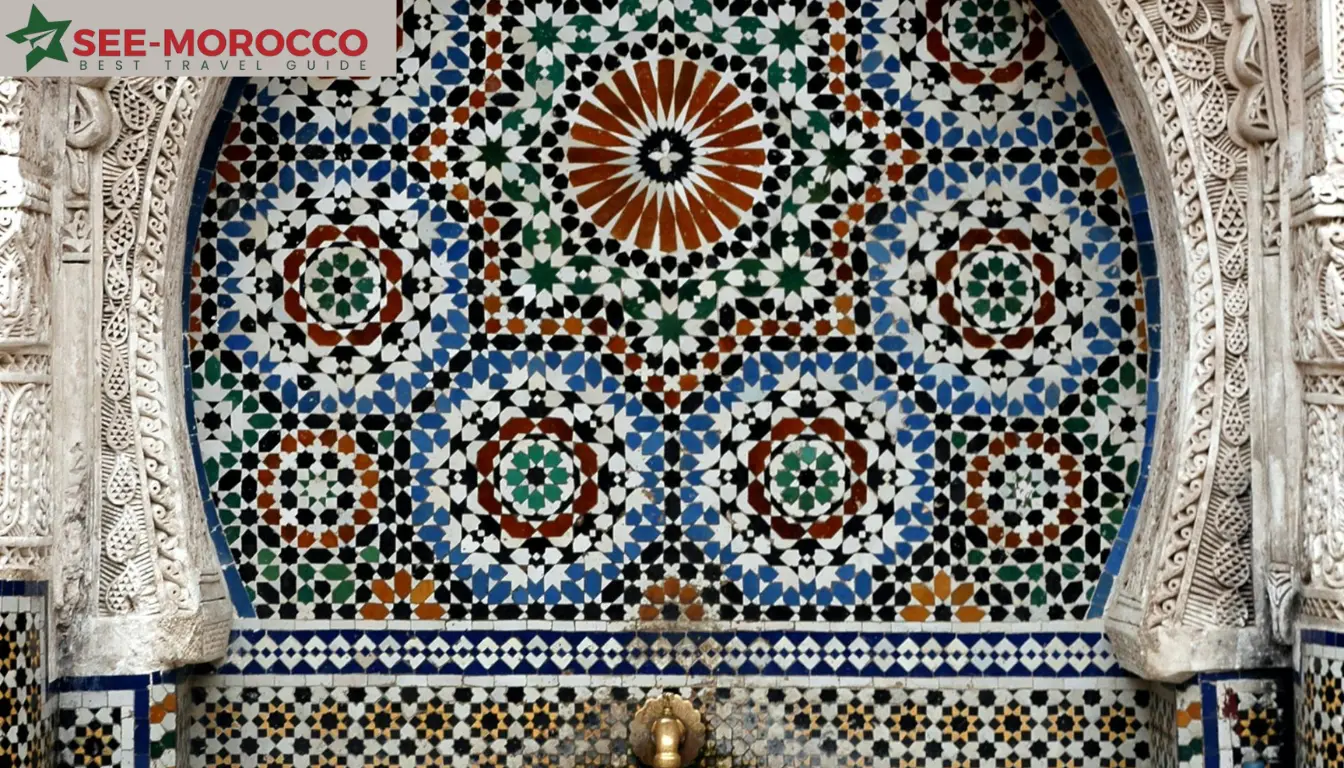 zellige tiles in moroccan hammam