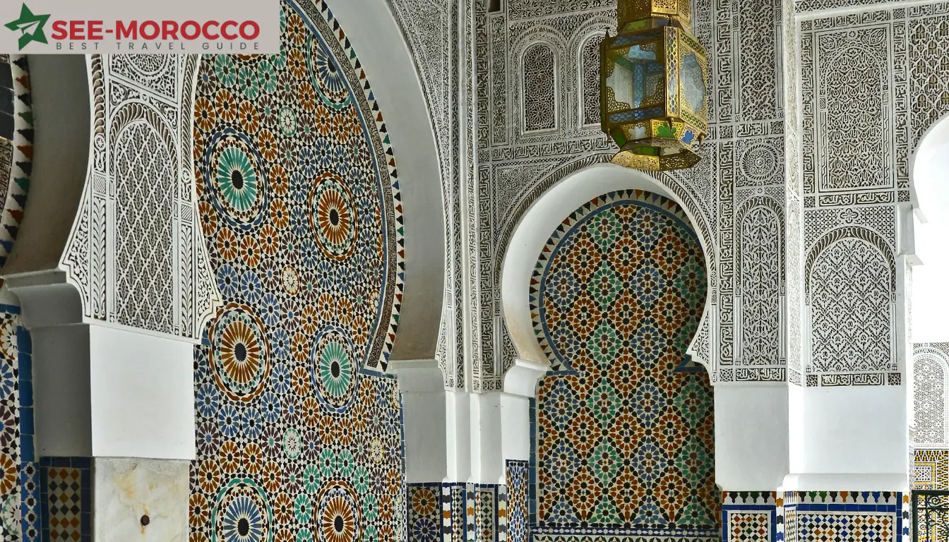zellige tiles in moroccan mosque