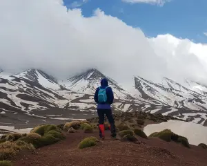 Best time to visit Morocco — hiker in the High Atlas Mountains in winter